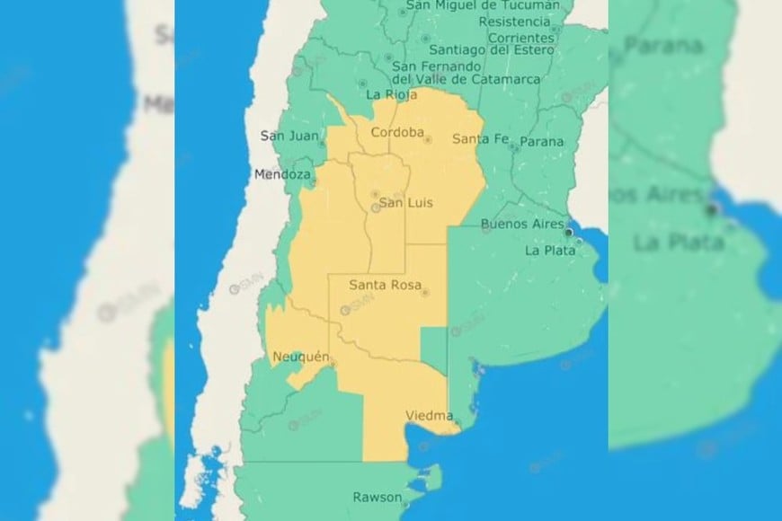 El SMN advirtió por fenómenos de variada intensidad durante la jornada.