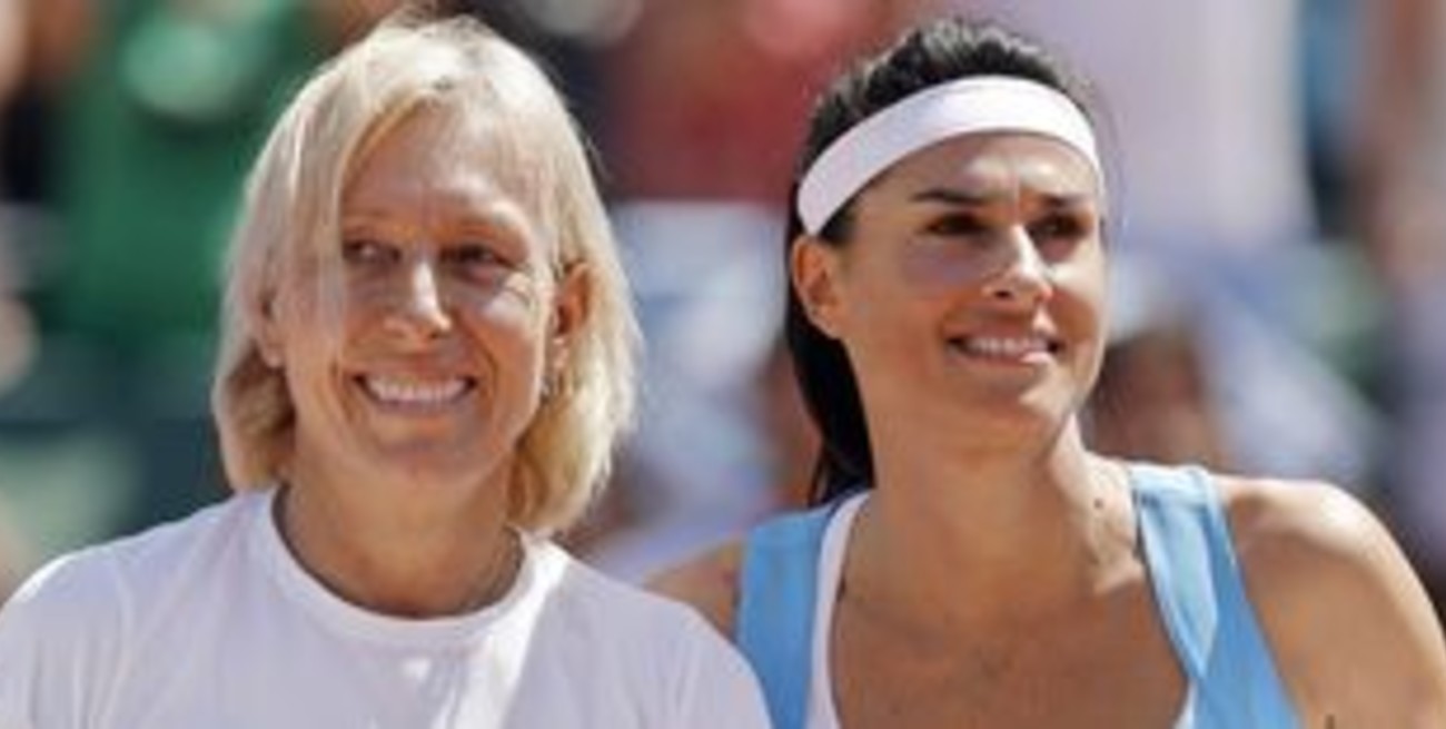 Sabatini y Navratilova jugaron una exhibición a beneficio