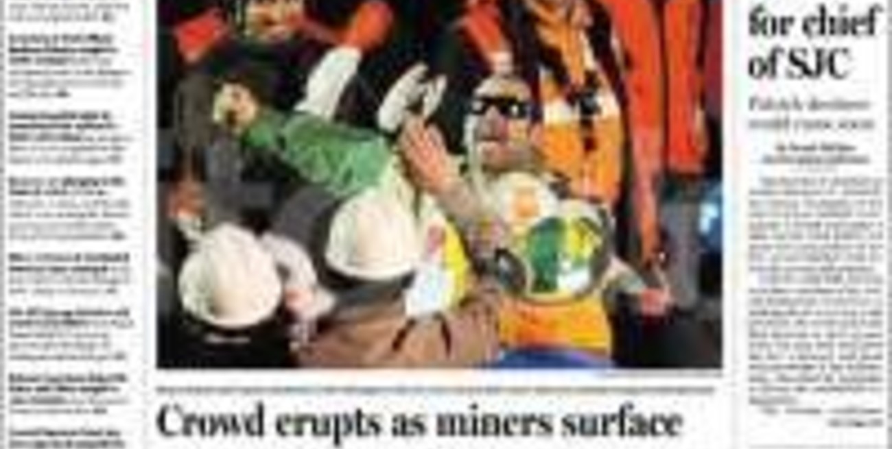 El rescate de los mineros chilenos, en las tapas de todos los diarios del mundo