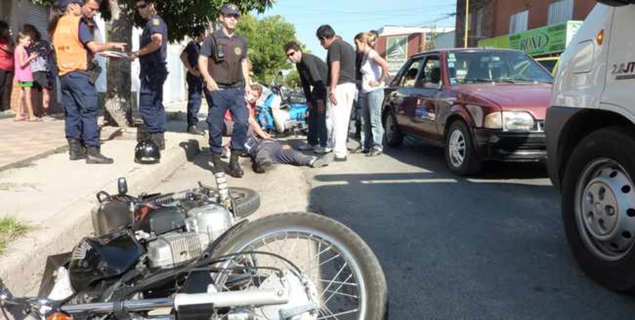 Motociclista accidentado