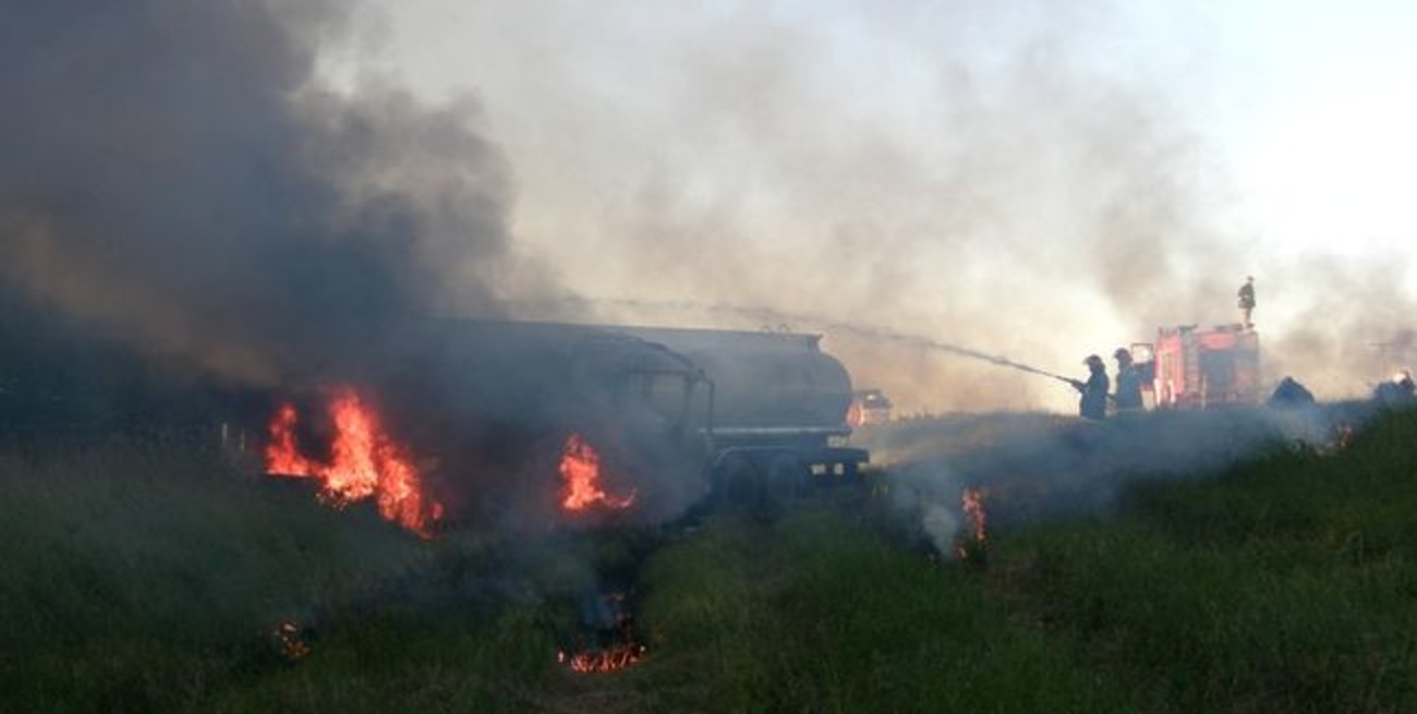 Choque e incendio con un muerto