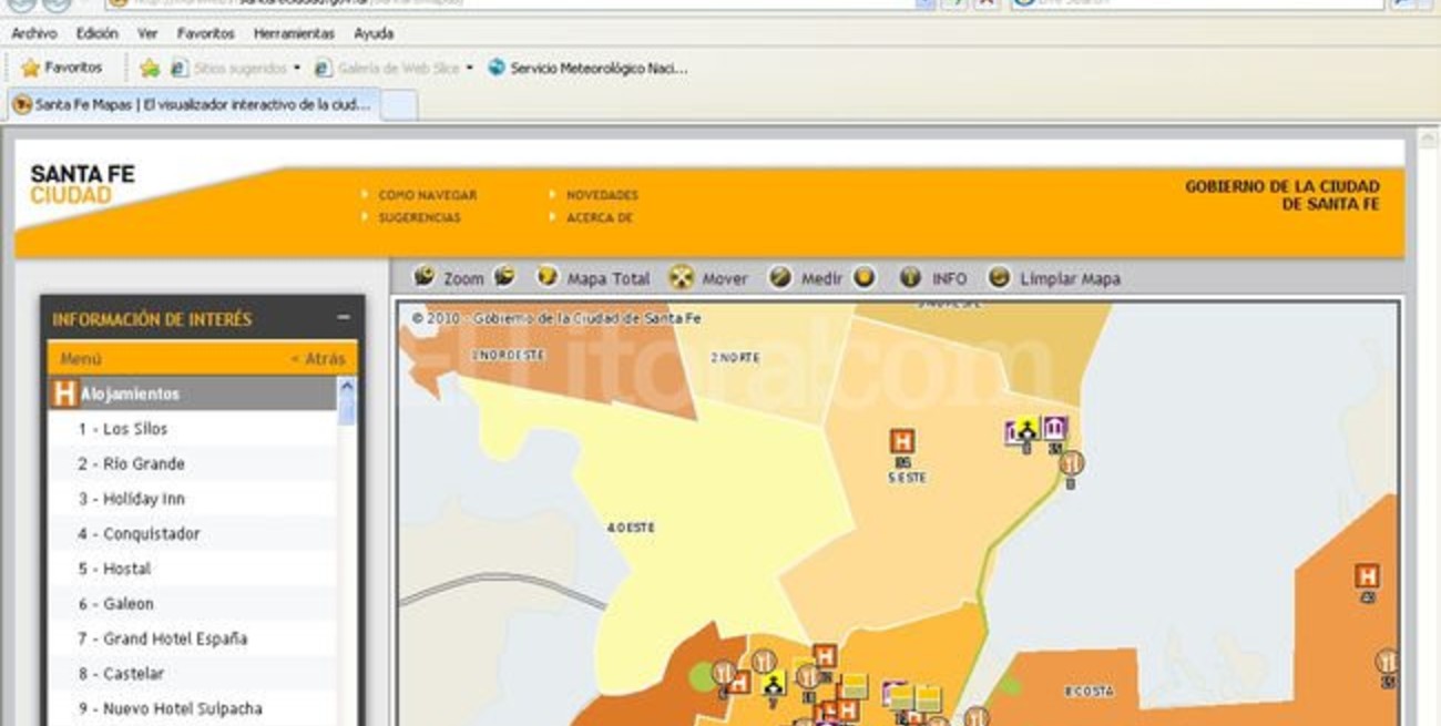 La ciudad se muestra en un mapa interactivo
