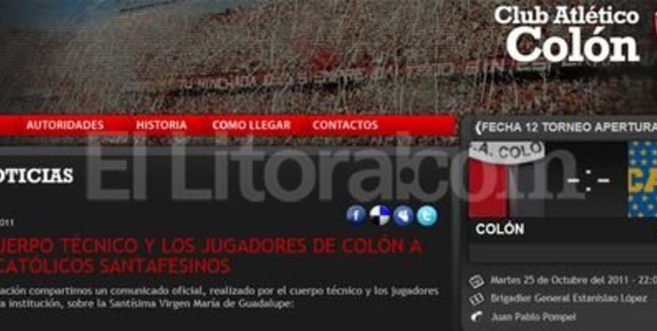 Colón emitió un nuevo comunicado "a los católicos santafesinos" por la Virgen
