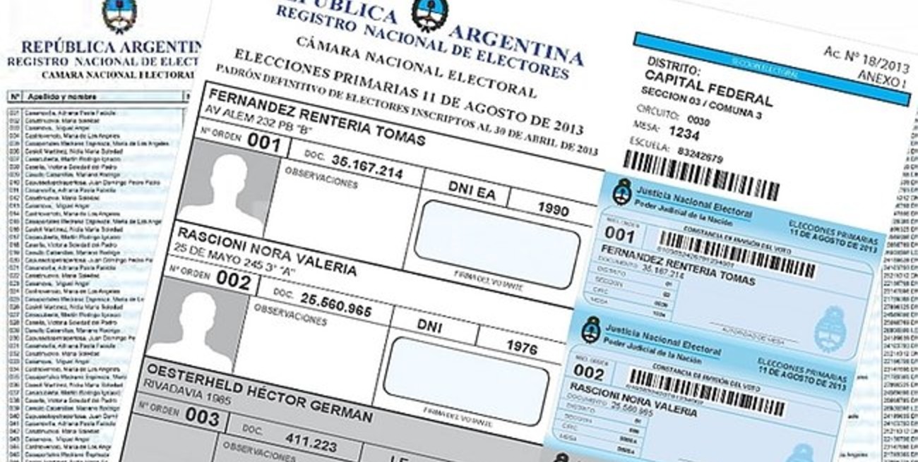Aprobaron el nuevo formato de padrón electoral para autoridades de mesa