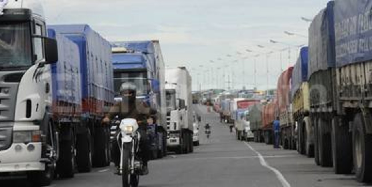 Atasco de camiones en los puertos