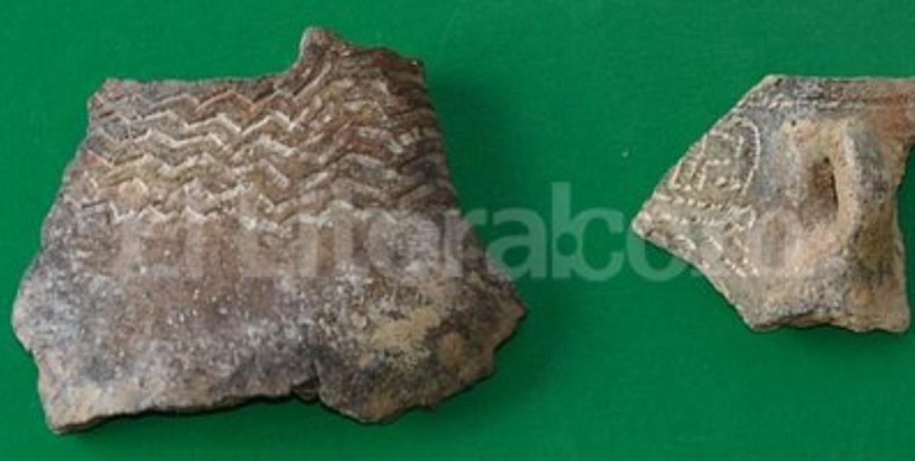 Los Bañados: descubren vasijas y fragmentos con decoración