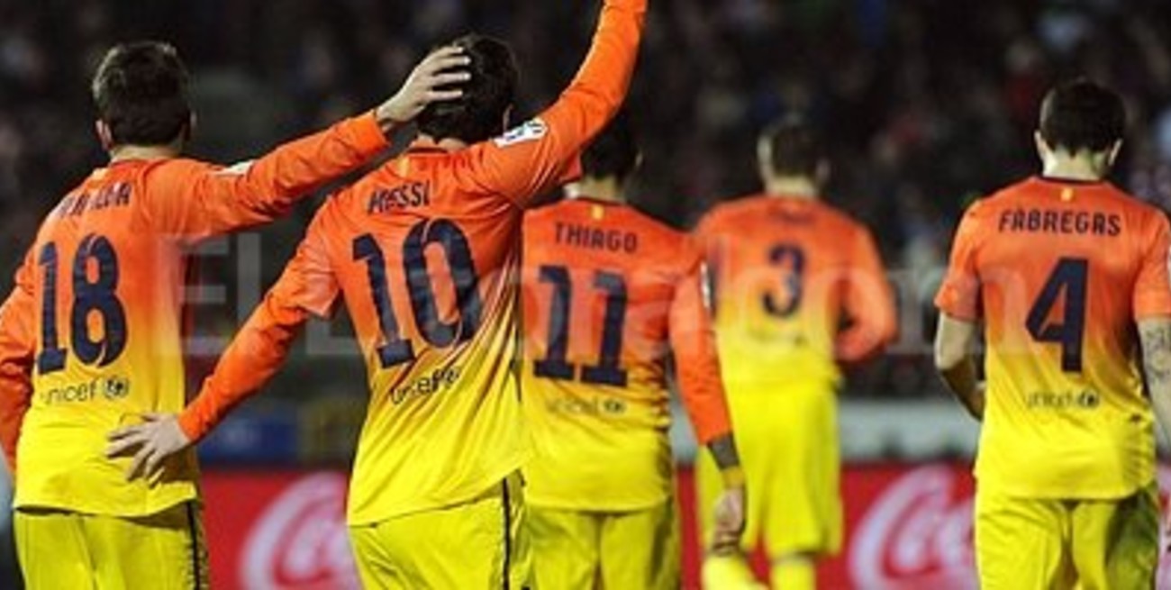 Messi hizo dos goles y superó la barrera de las 300 conquistas con el Barcelona