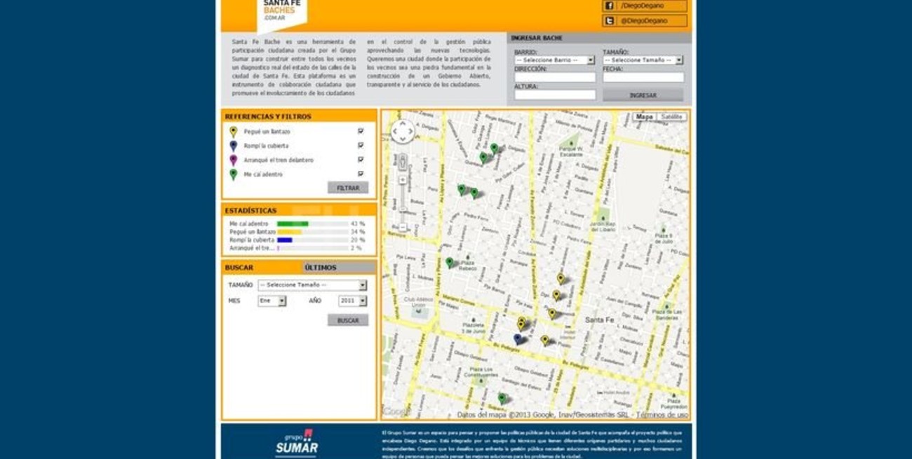 Lanzan dos páginas web para denunciar baches