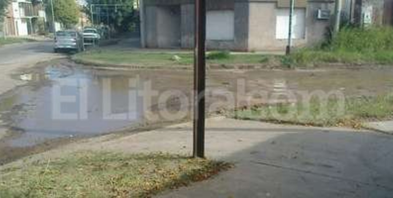 Advierten por la acumulación de agua en uno de los ingresos al Parque Federal