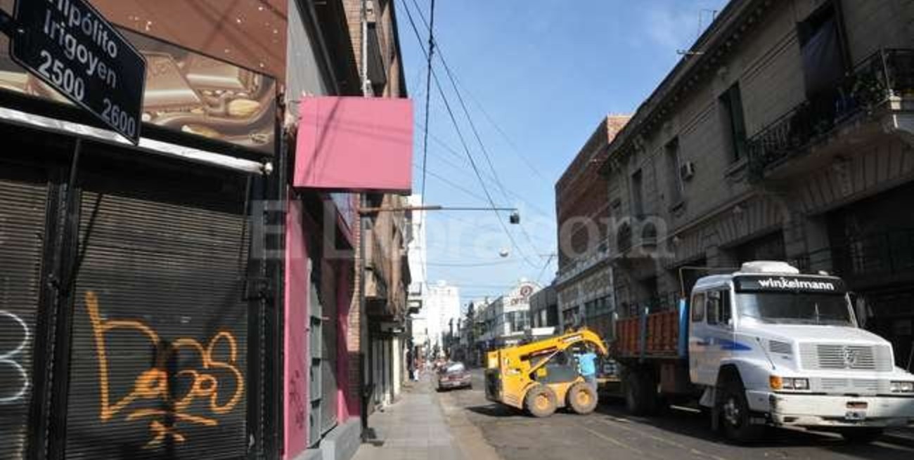 Comenzaron los trabajos en calle Hipólito Yrigoyen