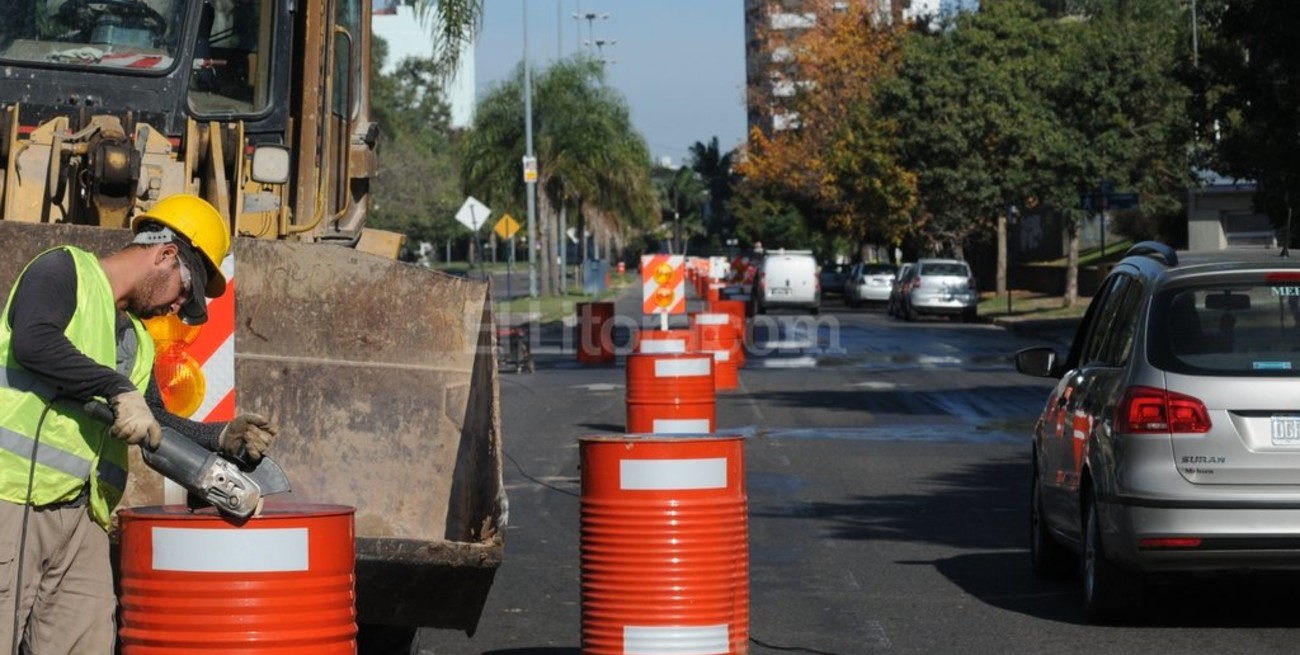 Reducción de calzada en Almirante Brown y Huergo
