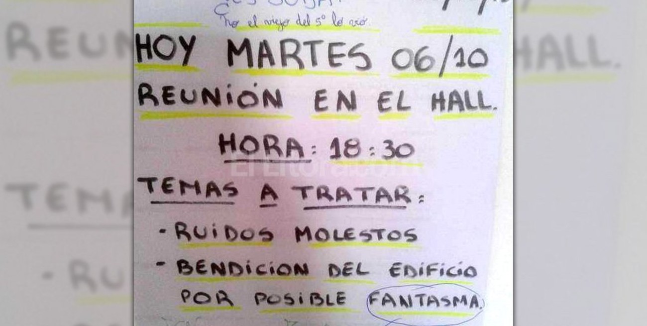 Insólito: en una reunión de consorcio discutieron la presencia de un fantasma