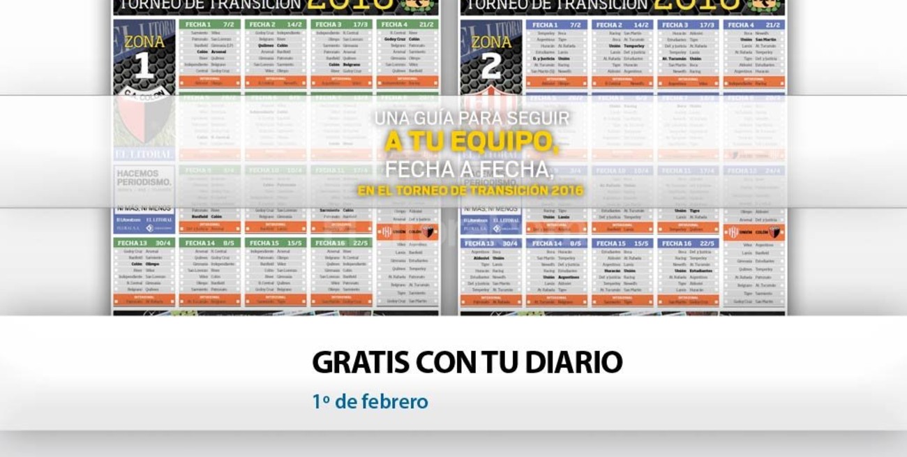 Buscá el fixture de Primera División junto a El Litoral