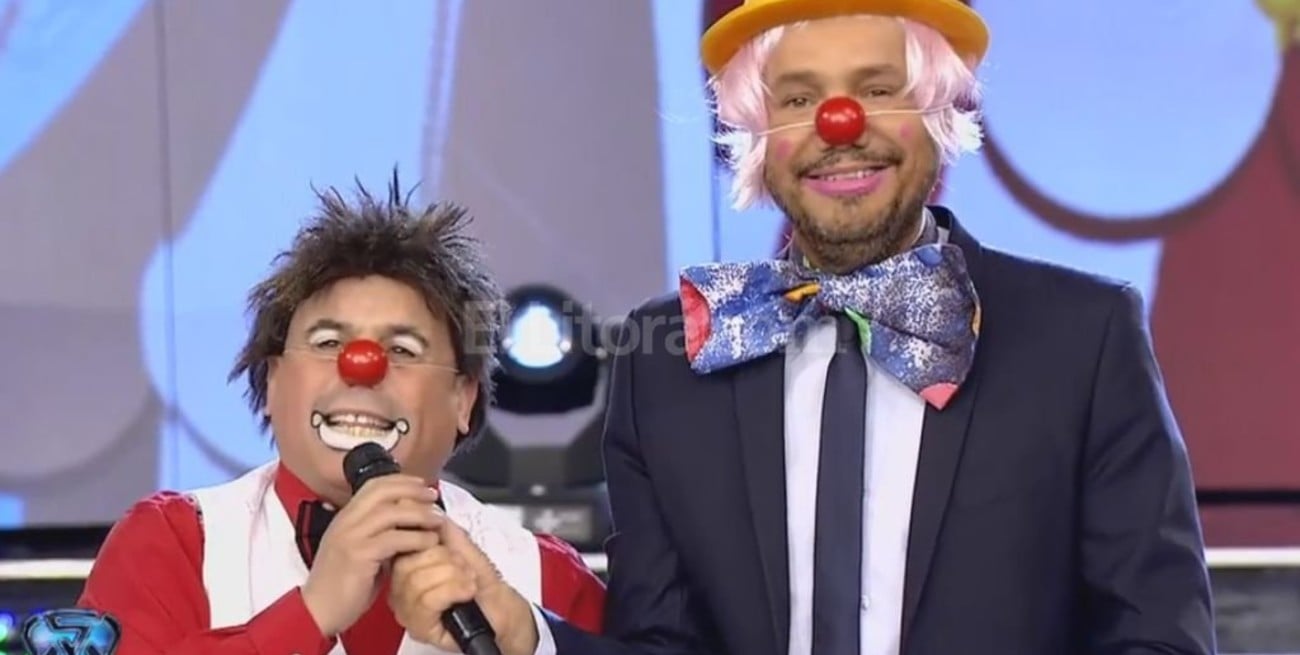 El blooper de Marcelo Tinelli vestido de payaso 