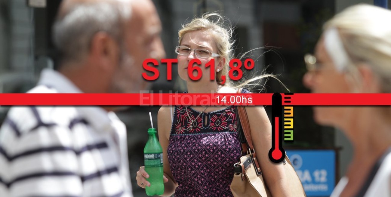 Casi 62° de sensación térmica a las 14 en Santa Fe