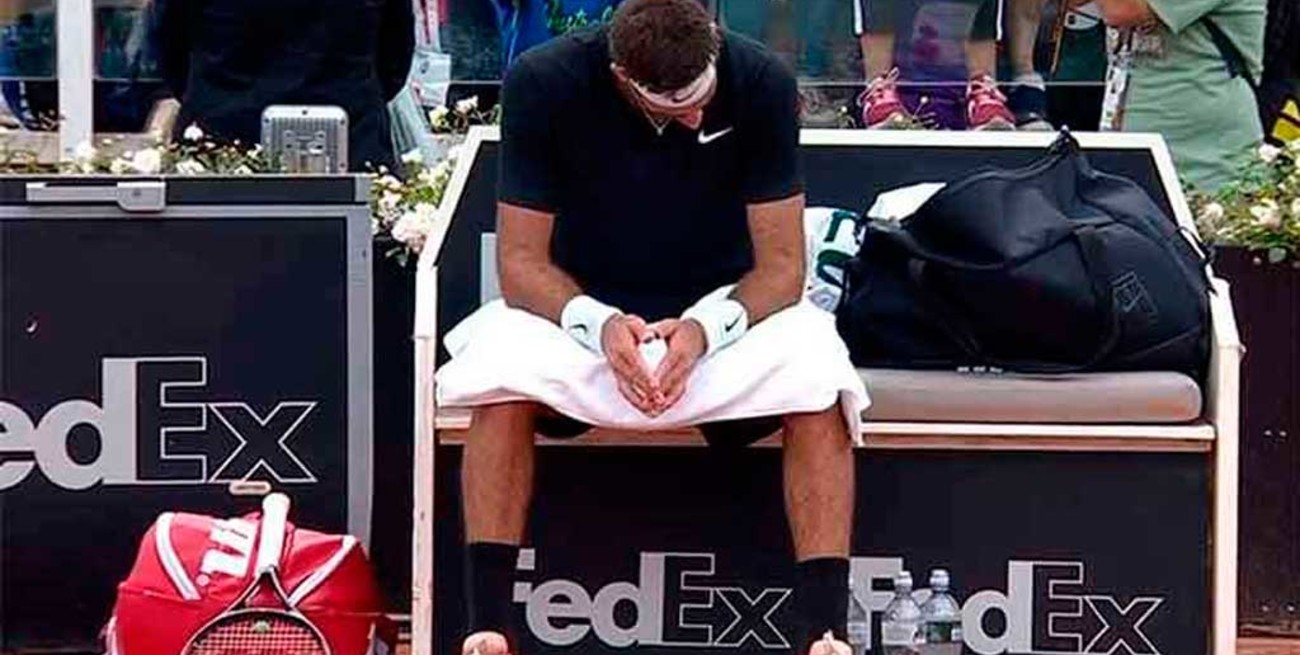 Del Potro se desgarró y es duda para Roland Garros