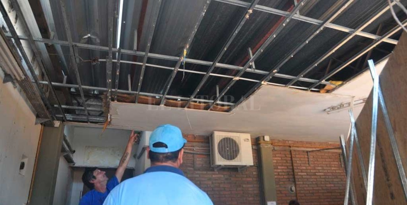 La tormenta afectó la obra de refacción en el Cullen