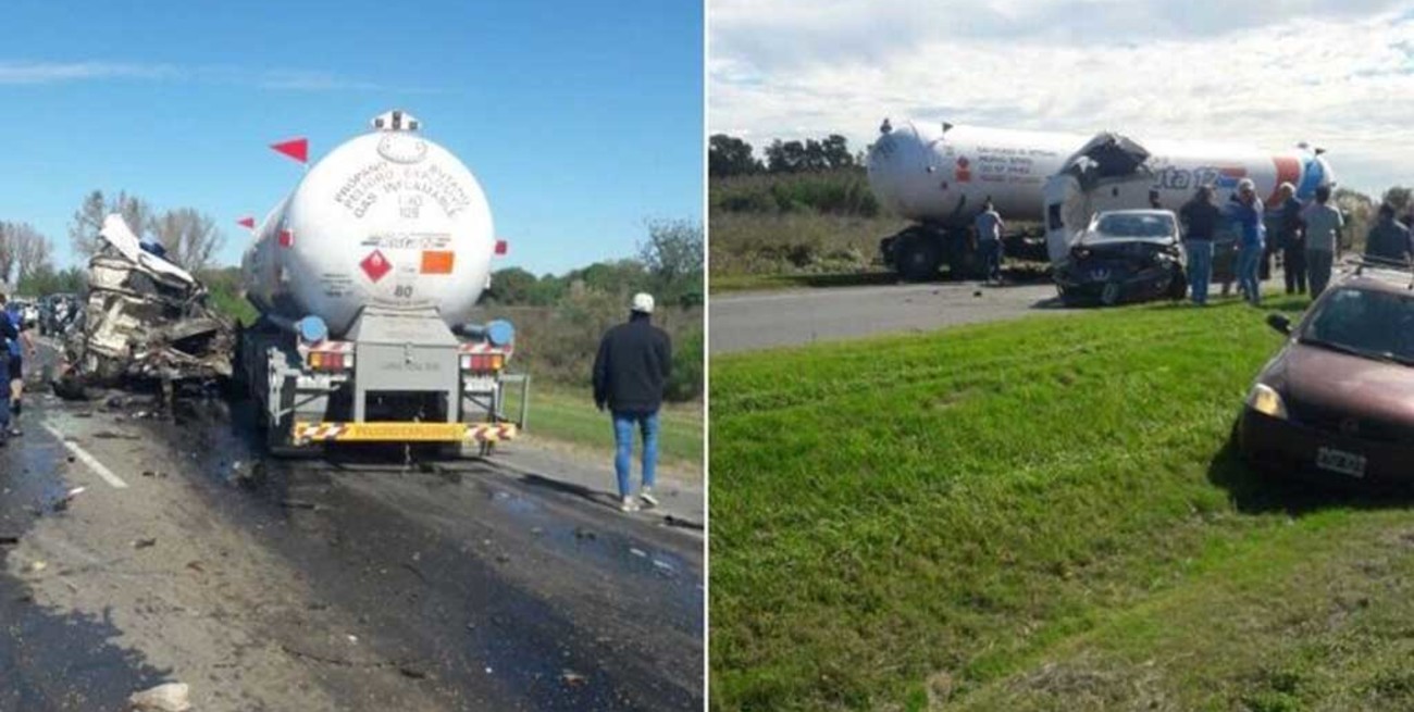 Tremendo choque múltiple en la autopista Santa Fe - Rosario