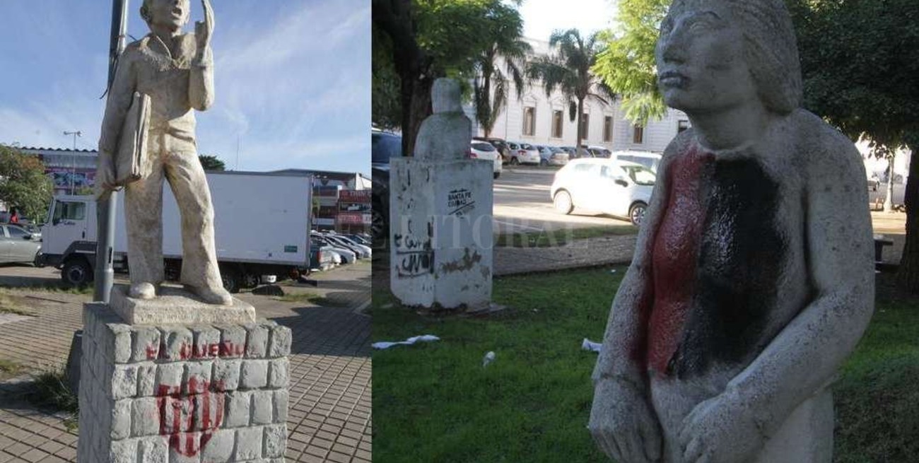 El clásico sigue en monumentos vandalizados