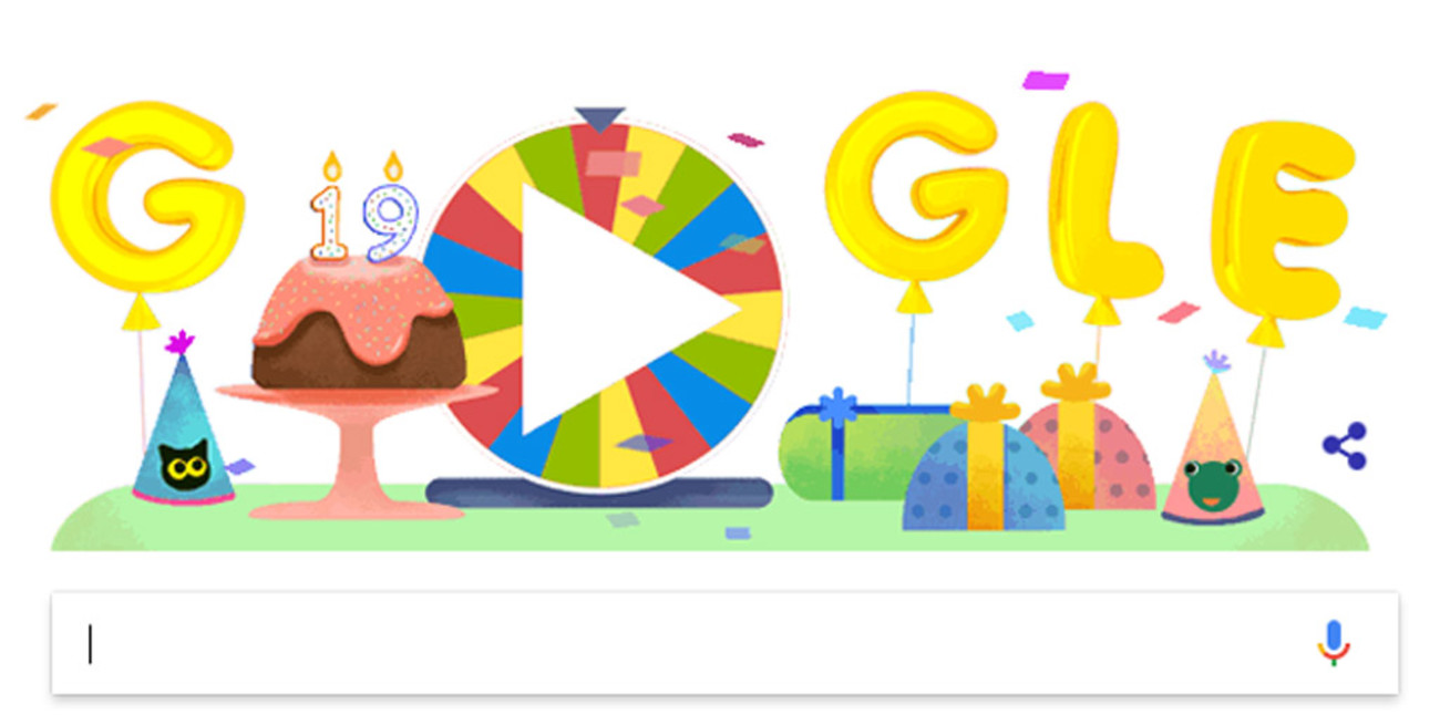 Google celebra 19 años de vida con un Doodle muy especial