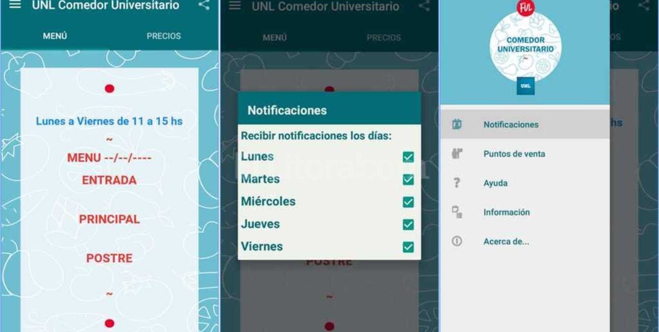 Una app para consultar el menú del comedor universitario