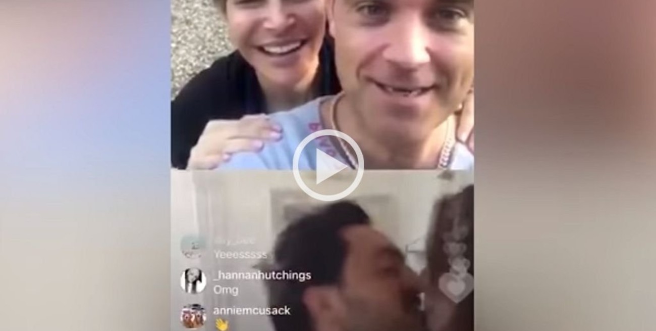 A través de una videollamada Robbie Williams ayudó a una fan a que le propongan matrimonio