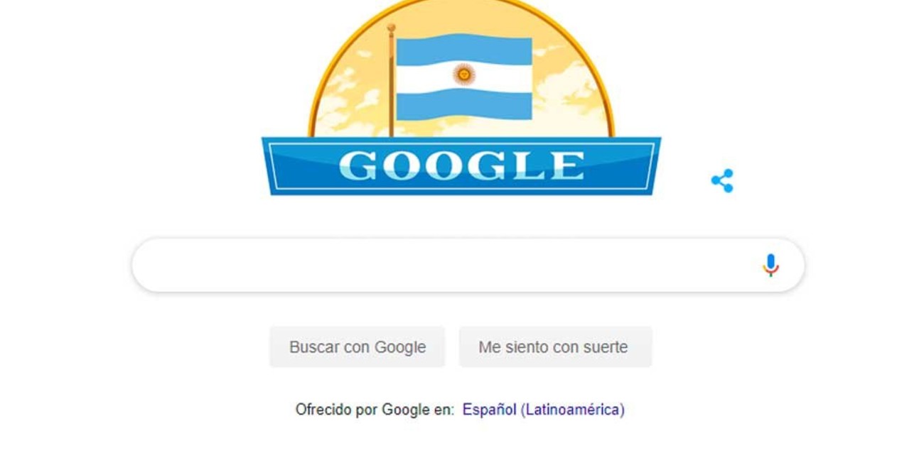 Google homenajea a la Argentina con un doodle por el 9 de Julio