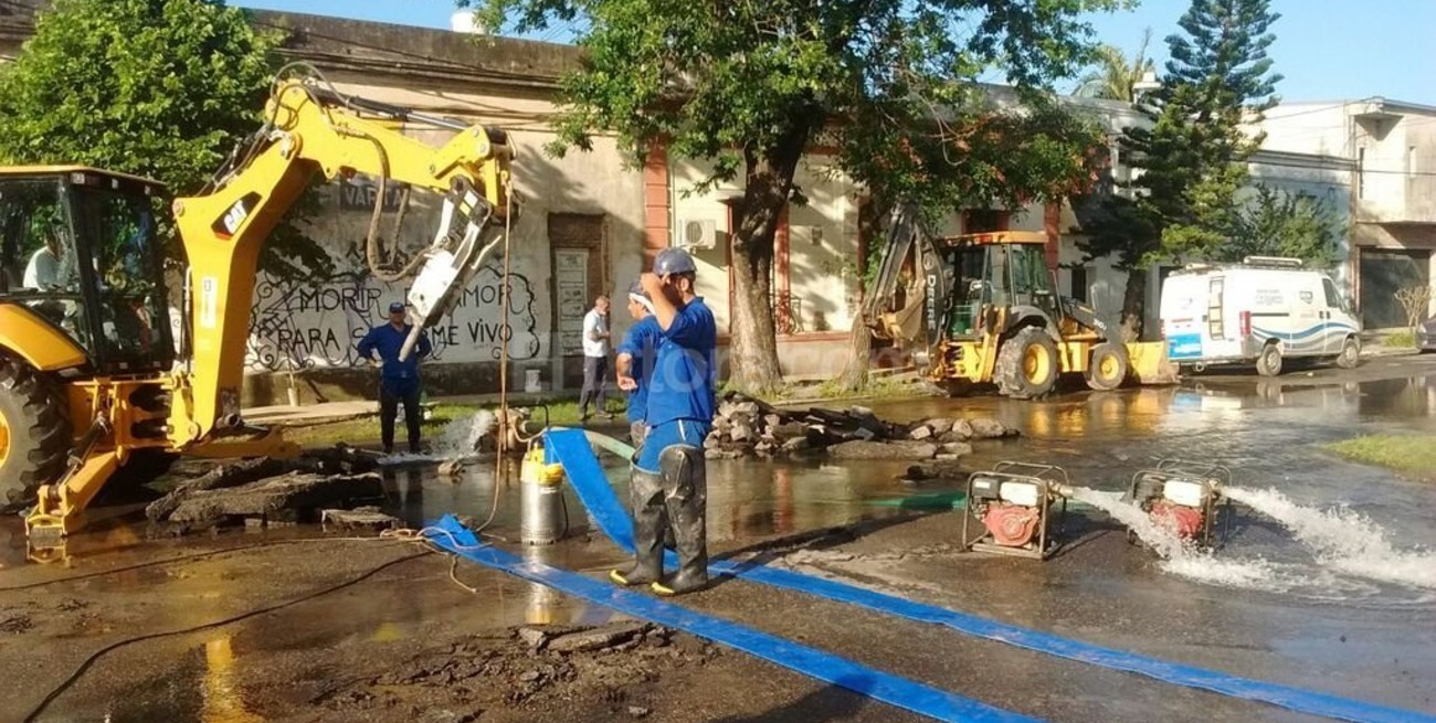 El macrocentro con baja presión de agua
