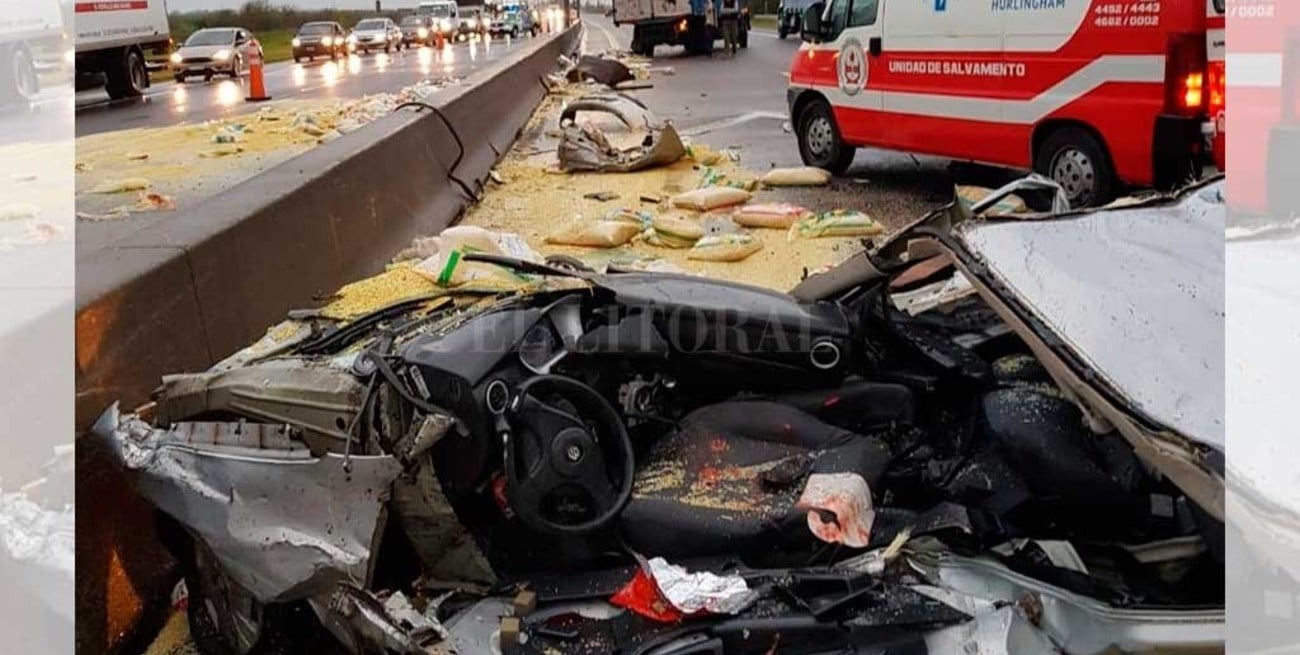 Impactante choque en la autopista Buenos Aires - La Plata: murió un automovilista