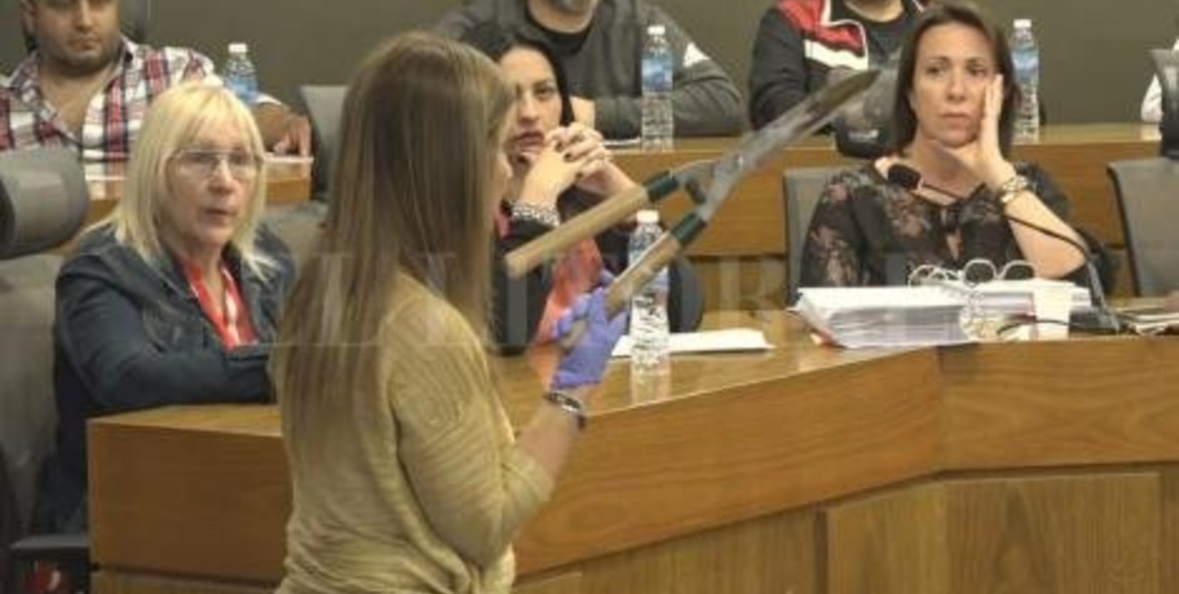 Muestran en pleno juicio la tijera de podar usada por la "Lorena Bobbit" cordobesa