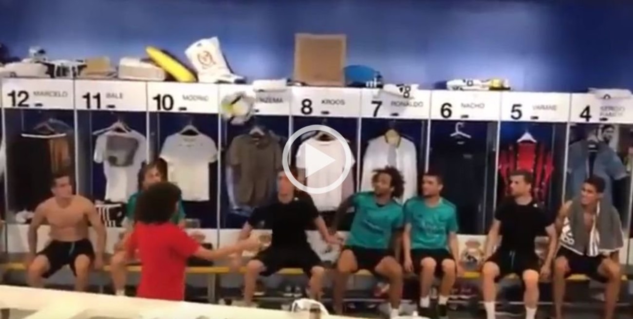 ¡Es crack!: El hijo de Marcelo demostró su habilidad en el vestuario del Real Madrid