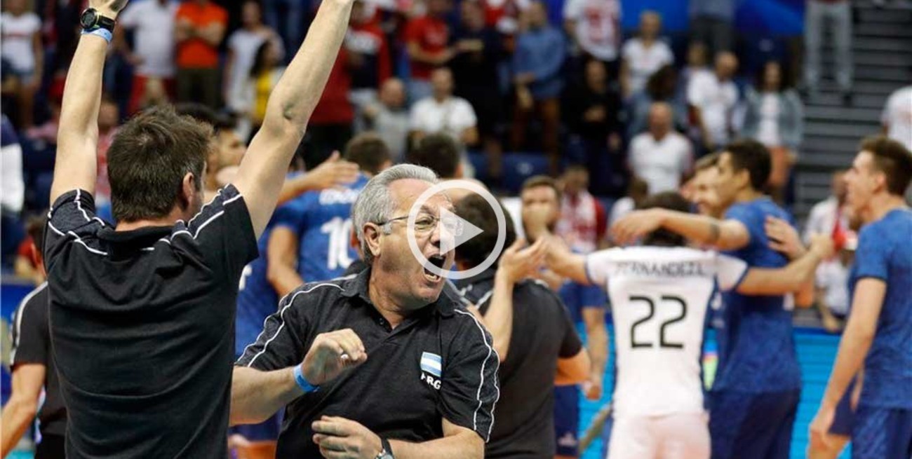 Video: el alocado festejo de Velasco tras el triunfo de Argentina ante Polonia