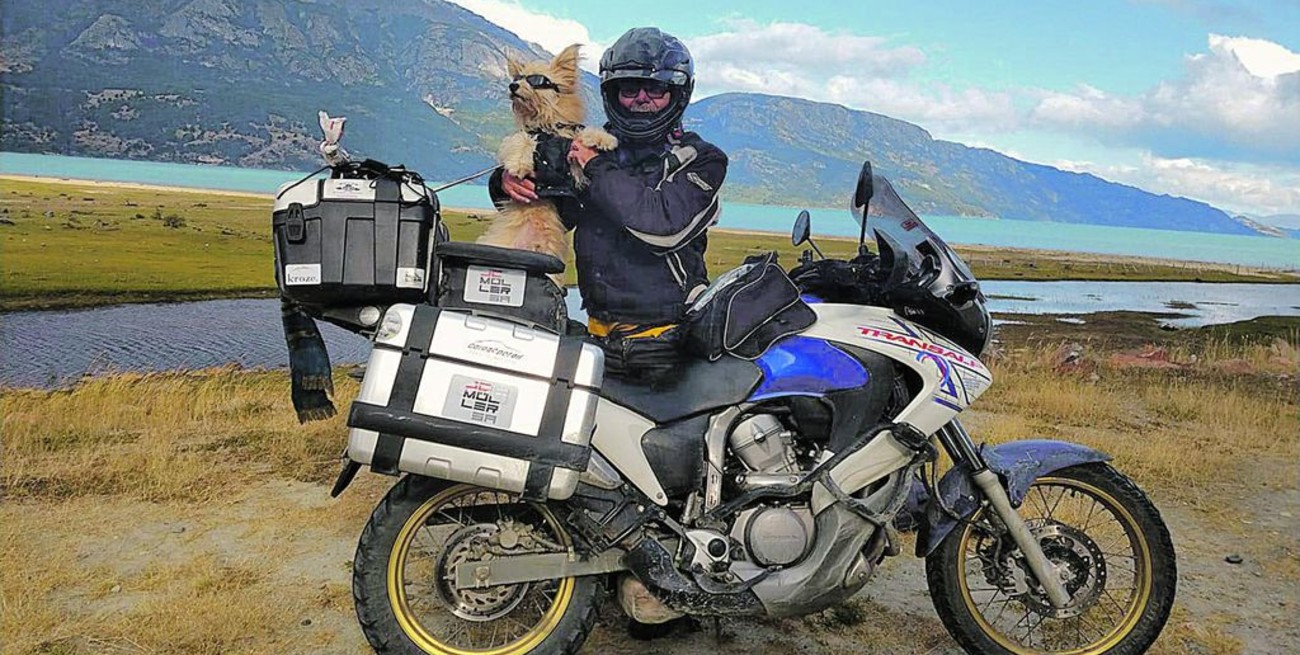 Pocho, el perro motoquero que es furor en las redes sociales