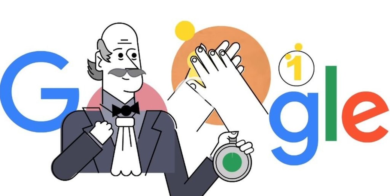 Google le dedicó un doodle a un médico que hace 130 años habló de la importancia de lavarse las manos
