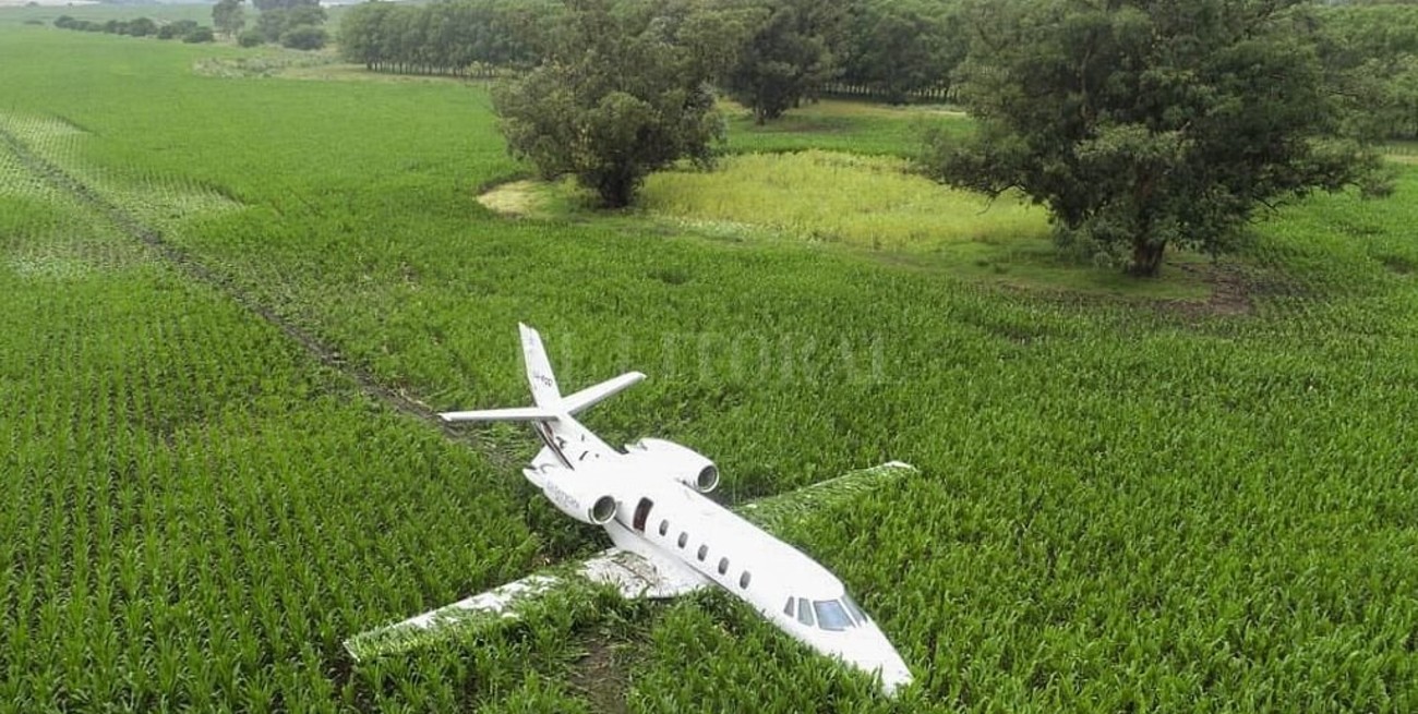 Un avión aterrizó de emergencia en un campo sembrado de maíz cerca de Mar del Plata