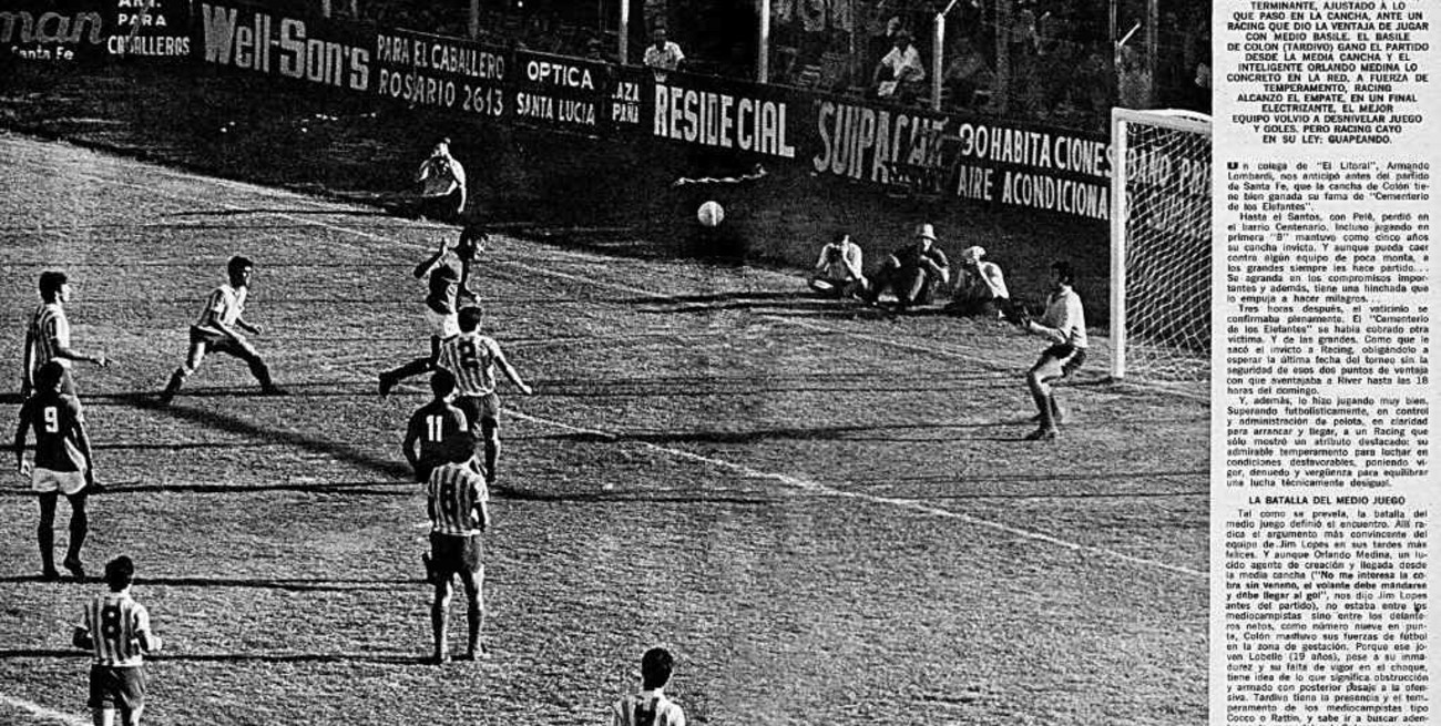 El día que Colón despojó del invicto al Racing campeón del mundo... 