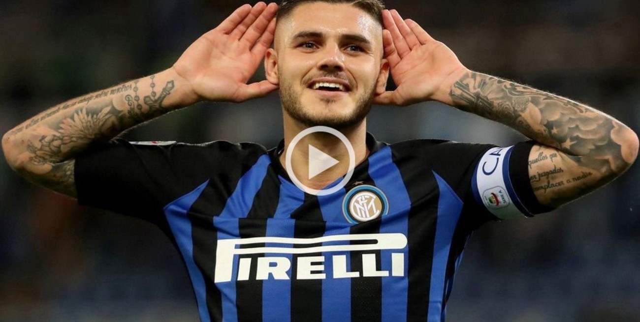 Icardi marcó dos goles en la victoria del Inter frente a Lazio
