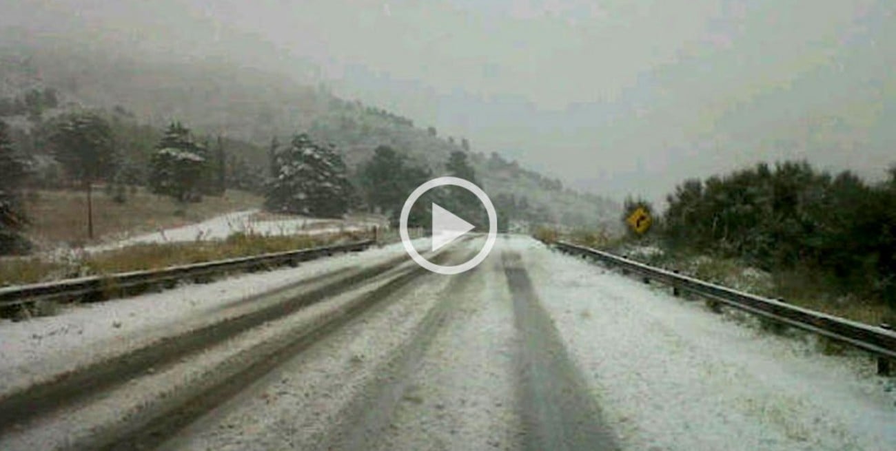 Video: cayó agua nieve en Sierra de la Ventana