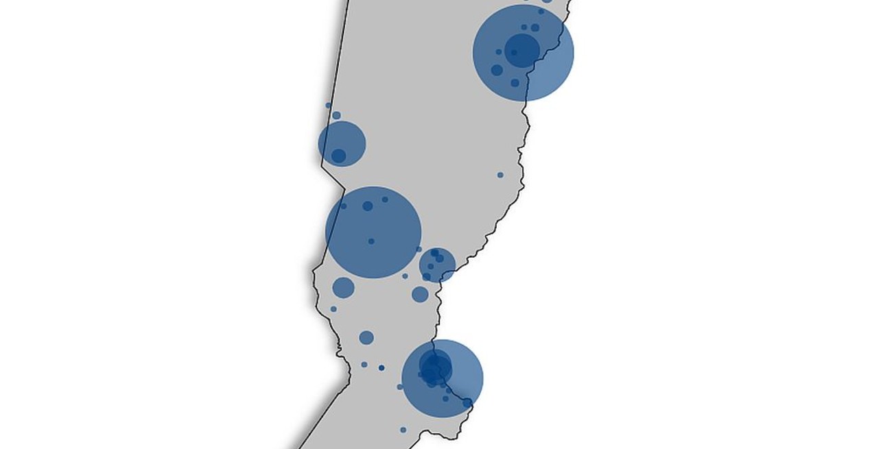 Mapa: la distribución de los casos de dengue en Santa Fe