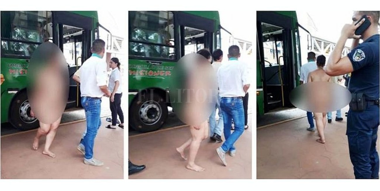 Desnuda, perseguía a un chofer de colectivos en Posadas