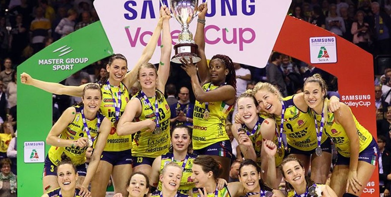 Voley: la santafesina Elina Rodríguez se consagró campeona de Italia con Conegliano