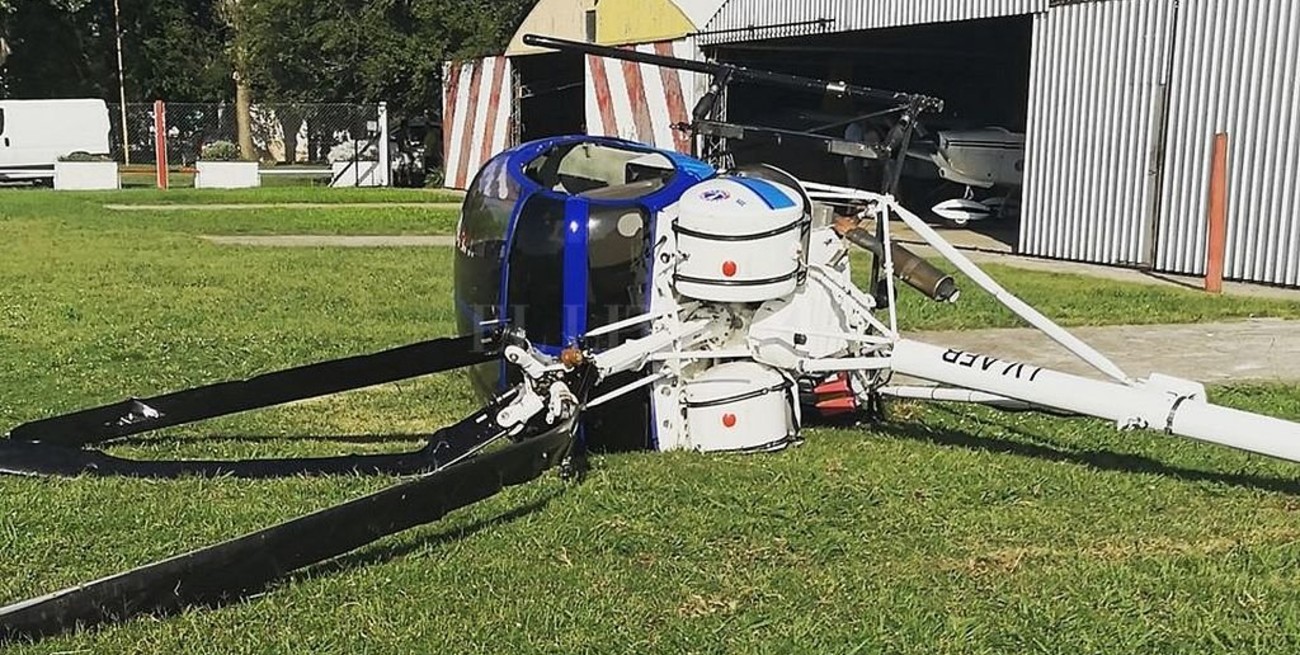 Un helicóptero se precipitó a tierra en el Aeroclub de Casilda