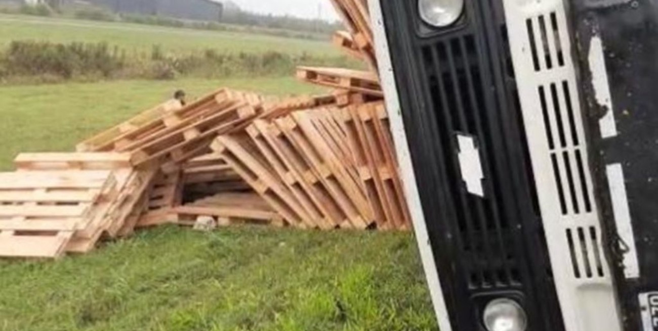 Volcó un camión sobre a la autopista Rosario-Buenos Aires