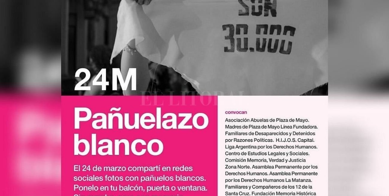 Ante el coronavirus, el "pañuelazo blanco" reemplazará la marcha por el 24 de Marzo