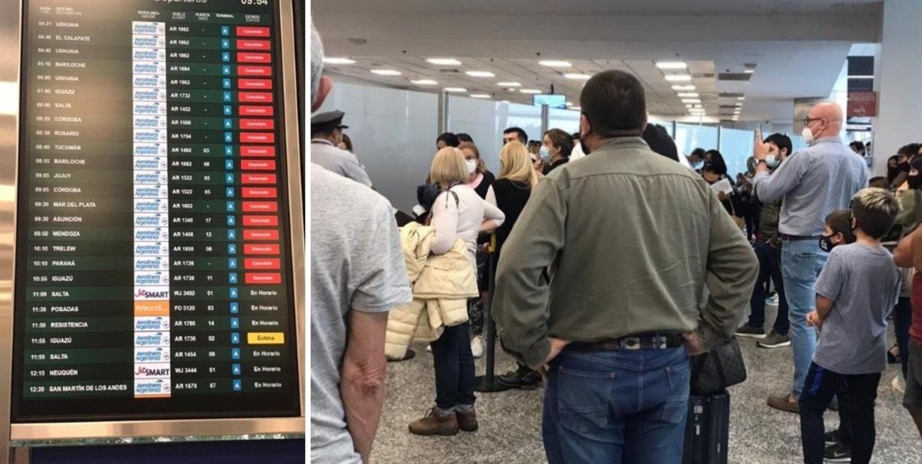 Aerolíneas Argentinas realiza un paro y hay demoras en Aeroparque