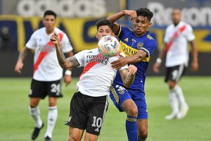 Télam/Alfredo Luna Telam, Ciudad de Buenos Aires, 14 de marzo de 2021: Escena del encuentro entre Boca Juniors y River Plate en La Bombonera, por el superclásico del fútbol argentino correspondiente a la quinta jornada de la Copa de la Liga Profesional de Fútbol .Foto: Alfredo Luna/cf/Telam