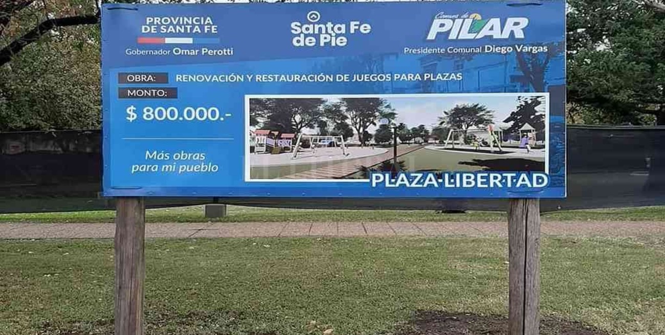 Comenzaron los trabajos de puesta en valor de la Plaza Libertad en Pilar