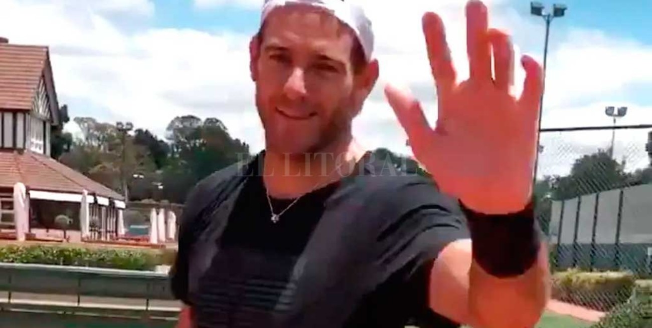 Del Potro, de a poco, vuelve a entrenar en una cancha de tenis