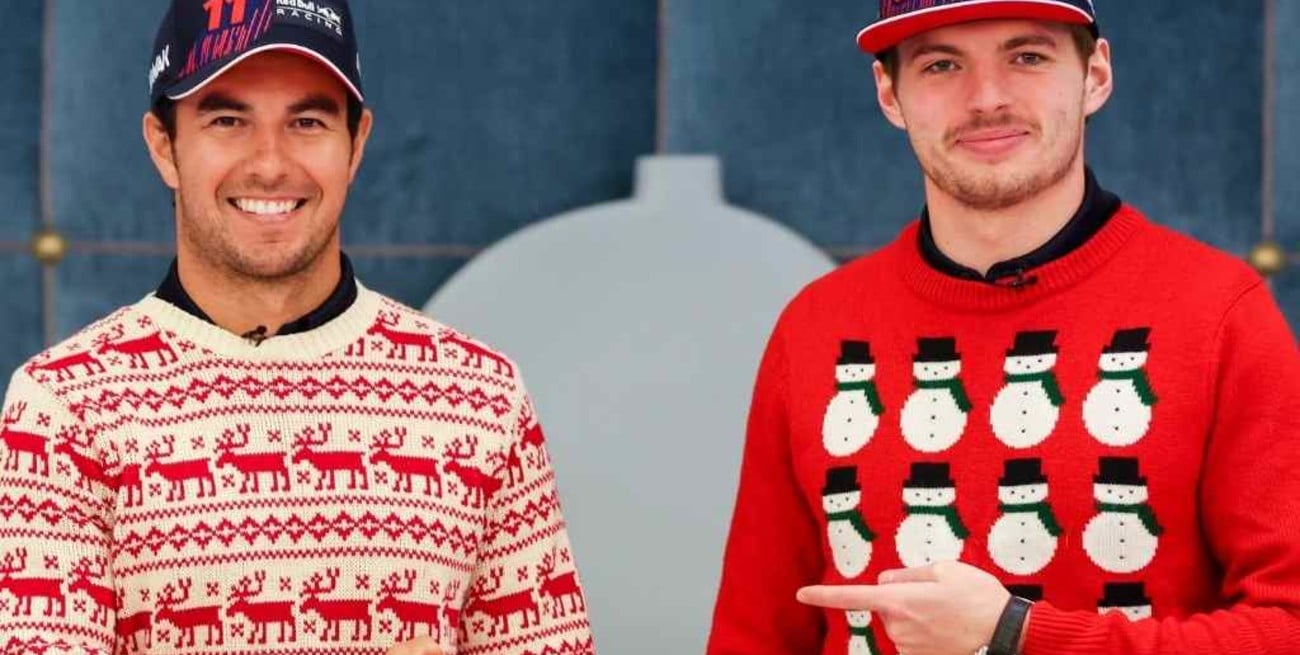 Max Verstappen y "Checo" Pérez intercambiaron indirectas y burlas durante un spot navideño