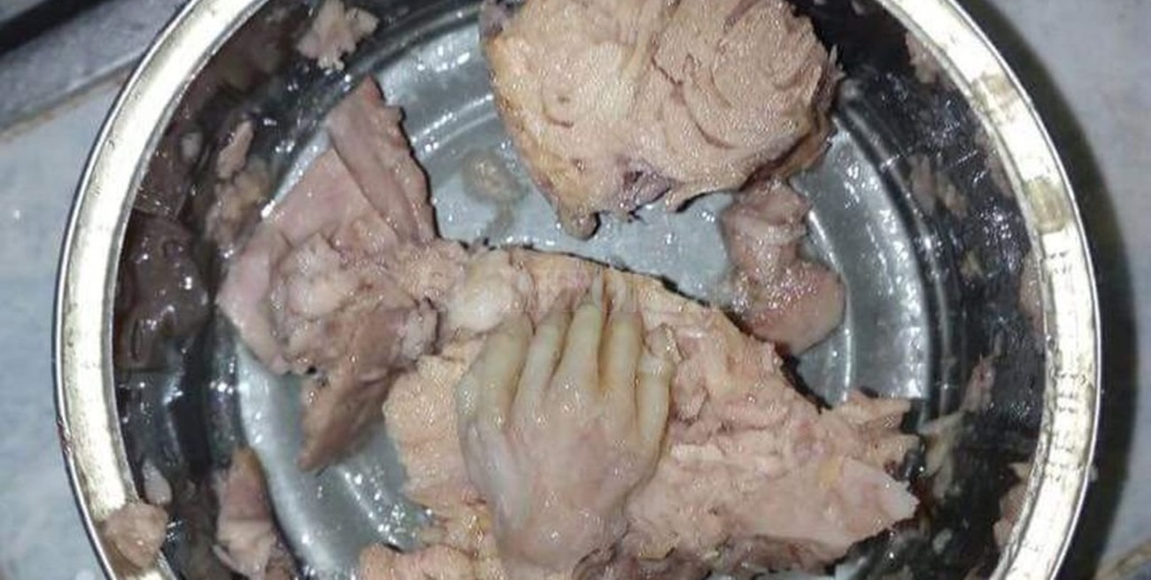 Abrió una lata de atún y se llevó una desagradable sorpresa